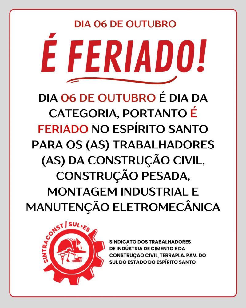 FERIADO DA CATEGORIA